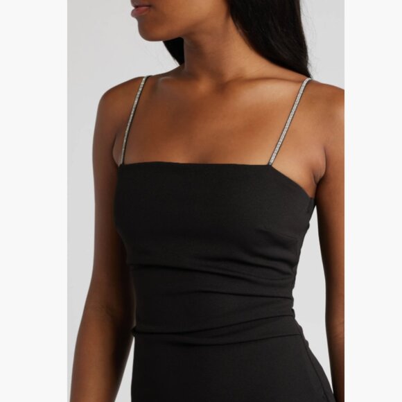 Emerald Sundae Elegant Black Asymmetrical Dress Size Medium NWOT - Picture 3 of 14